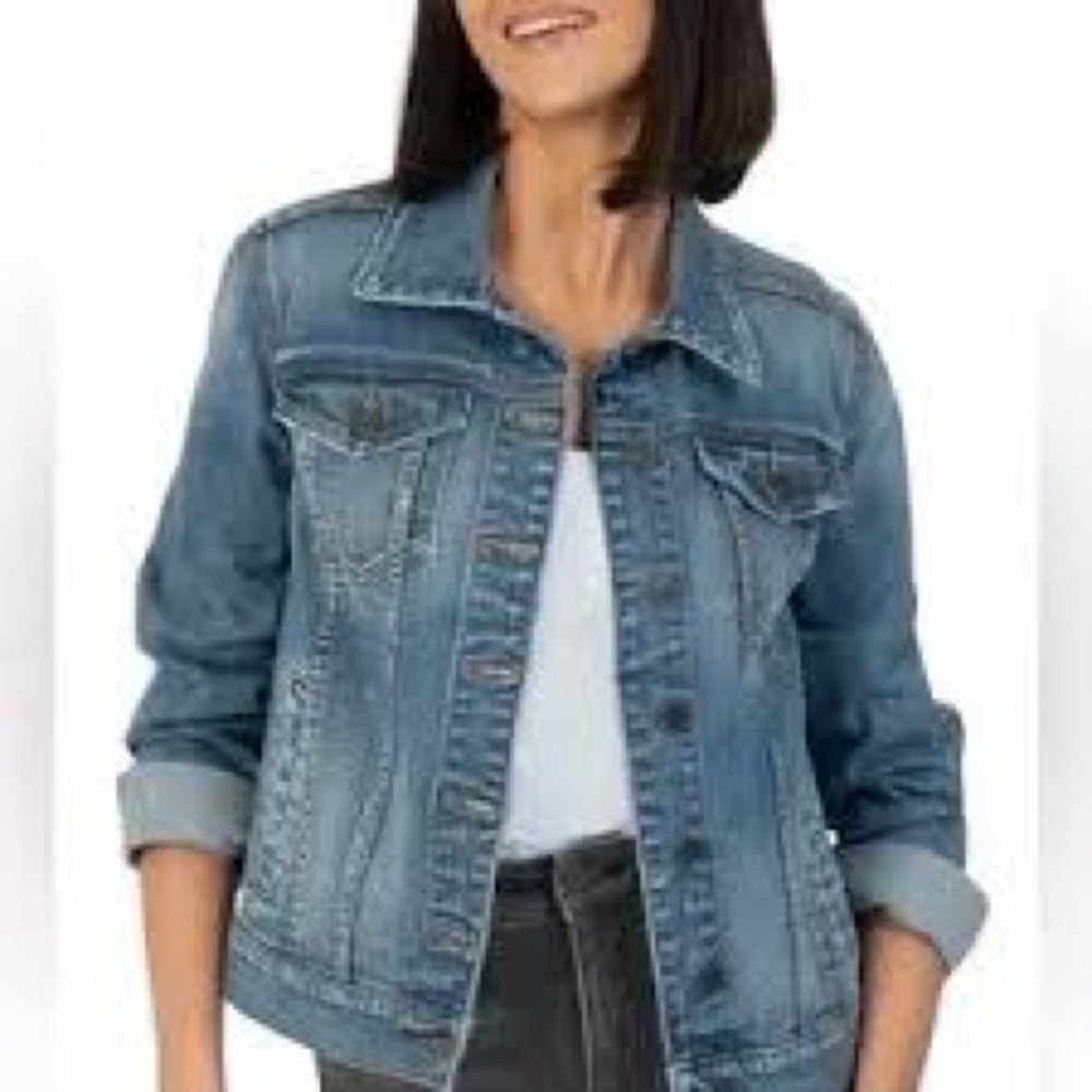 Kut from the Kloth Blue Jean Jacket Medium Wash Jacqueline New Without Tags